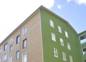 Vantaan Kivistössä sijaitsevan Opaalitalon kulma.